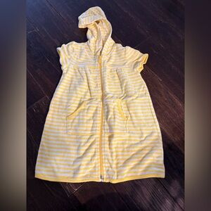Old Navy Yellow and White Striped swim cover up